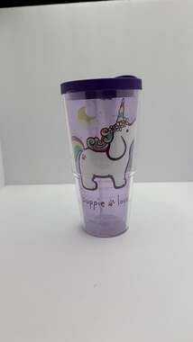 Tervis Puppie Love Unicorn Insulated Tumbler Travel Cup Clear Purple 24oz